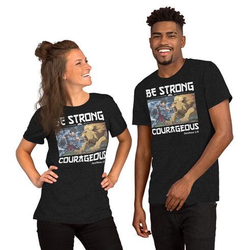 Be Strong and Courageous Christian Bible Verse T-Shirt